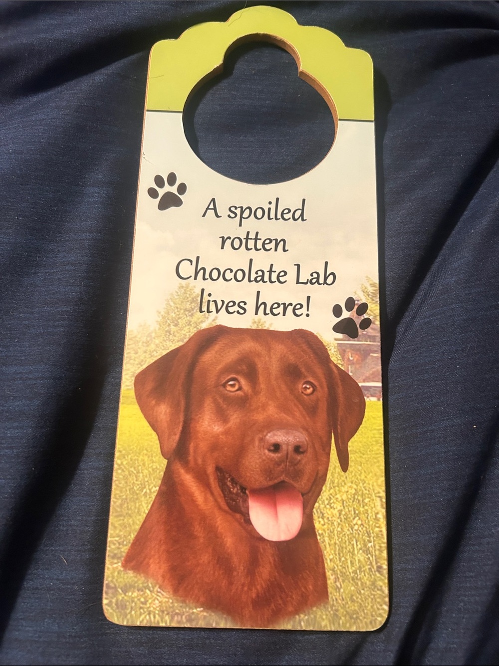 Chocolate Lab Door Hanger - Yellow and Brown